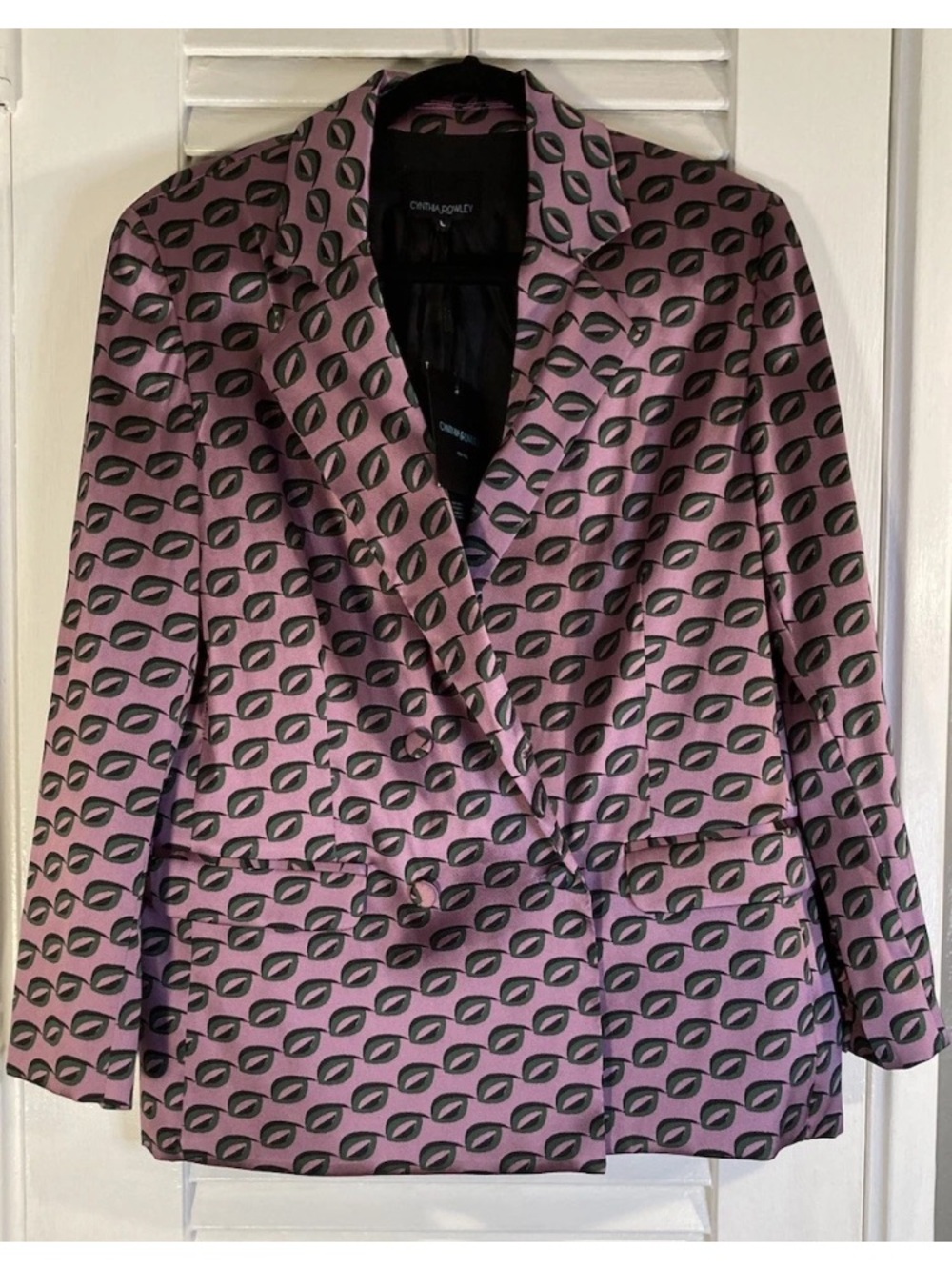 Cynthia Rowley Patterned Satin Blazer